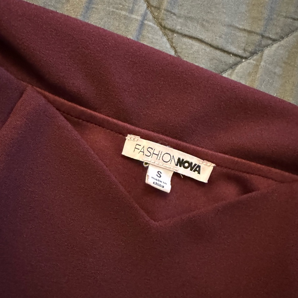 Fashion Nova Asymmetrical Burgundy Dress - Picture 5 of 12